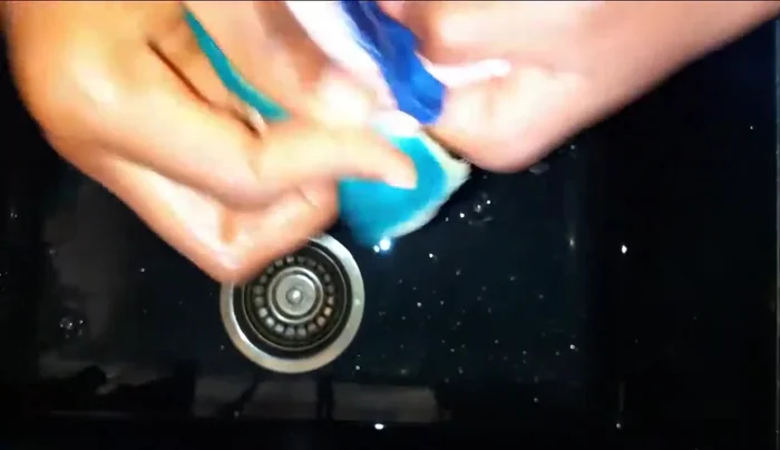 Scrub the liner with foam to remove dirt and build-up.