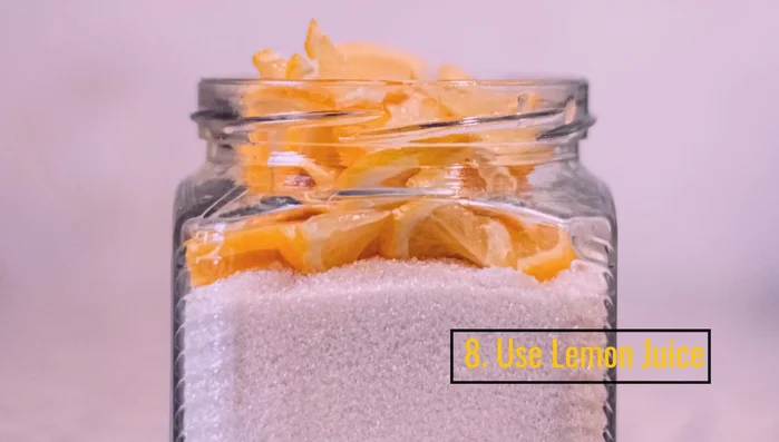 Apply lemon juice to the stain.