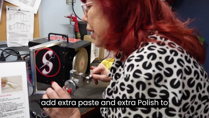 Polish the blades using a polishing pad.