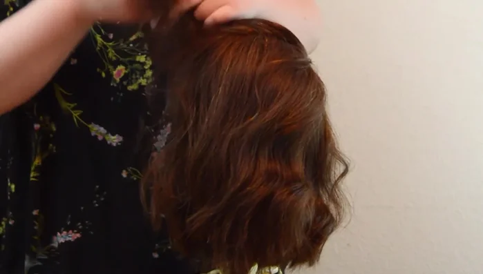 Thin the top section. If you want more volume at the crown, you can go closer to the scalp, but always stay at least 2-3 inches away to prevent short hairs from poking through.