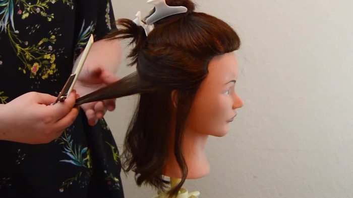 Continue thinning more sections using the same process. Consider that hair around the face is naturally thinner.