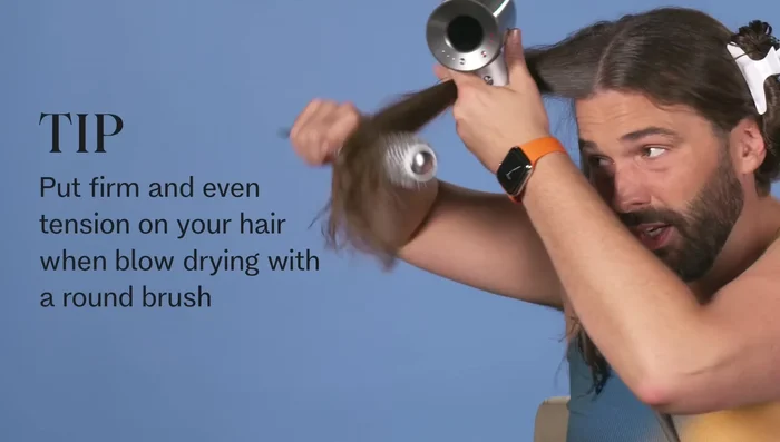 Use a round brush that's about the same thickness as your hair section.