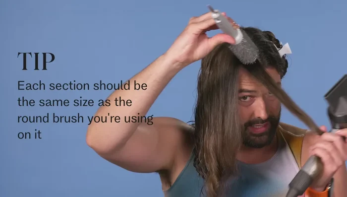 Use a round brush that's about the same thickness as your hair section.