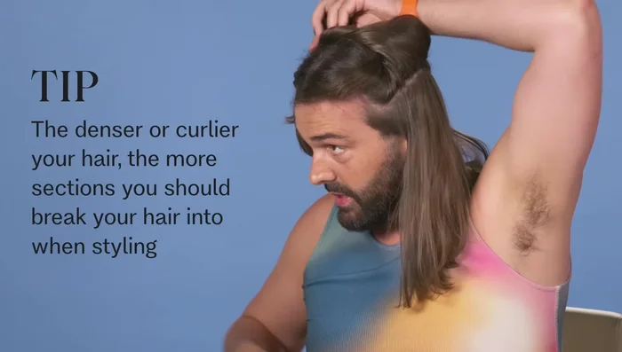 For the hairline, use smaller sections to add volume.