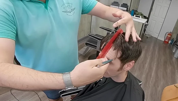 Remove weight from behind the fringe by taking small sections from the back to create a lighter fringe.