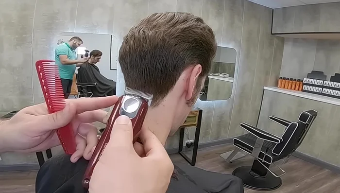 Square off the sides and use the comb to thin them out. Blend the sideburns into the facial hair if necessary.