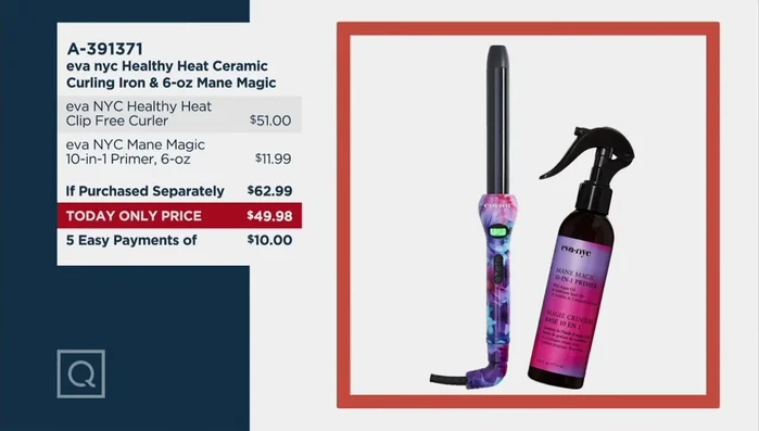 Eva NYC clipless curling iron and primer