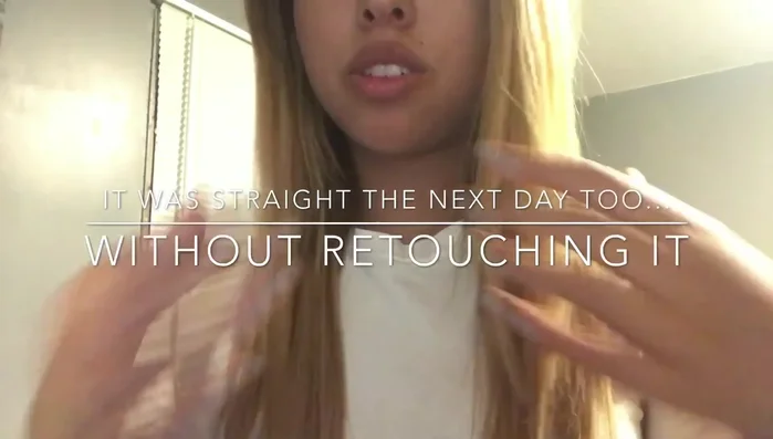 Straight hair, next-day style, no retouching