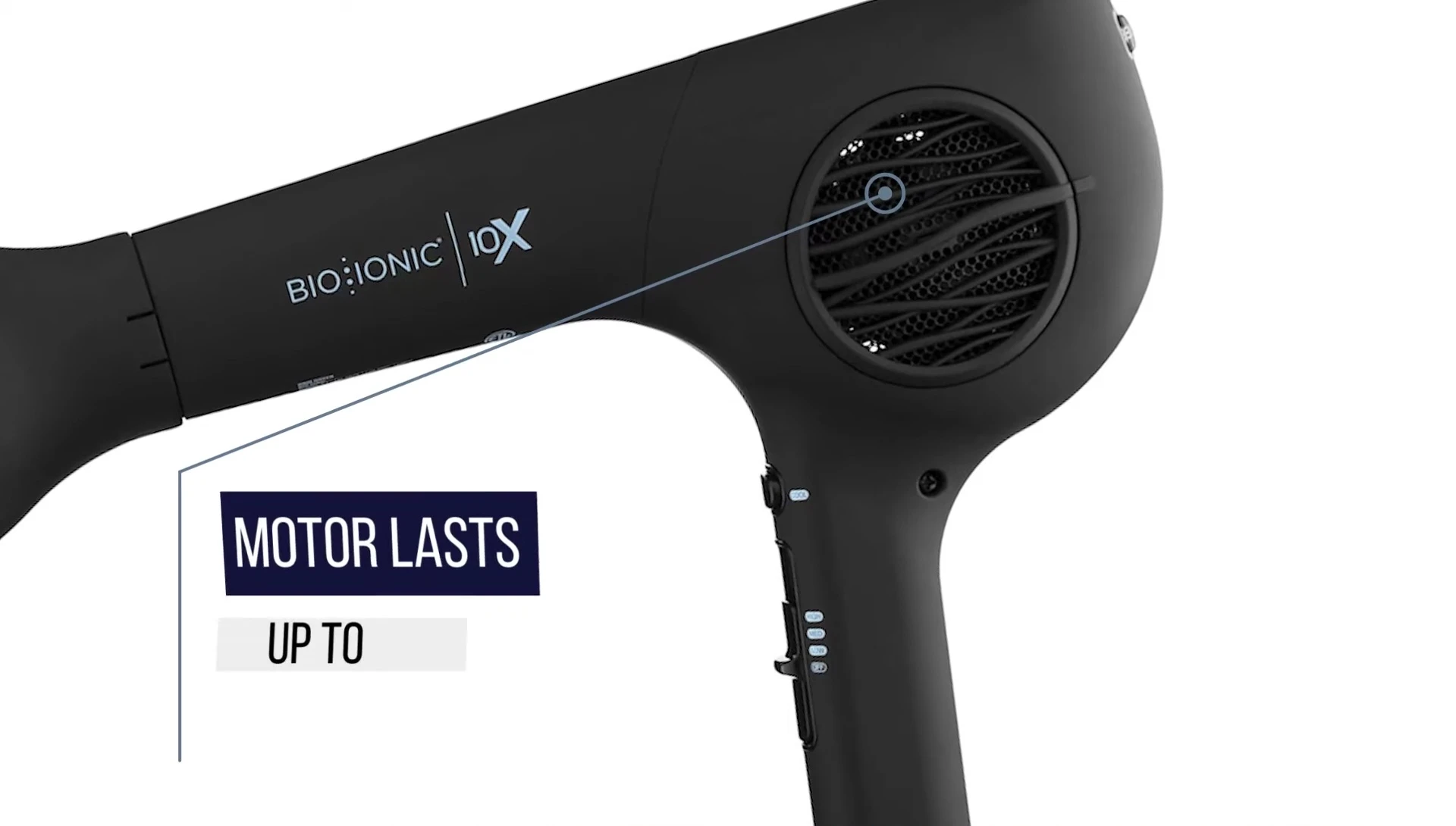 Bio Ionic 10X hairdryer, long-lasting motor