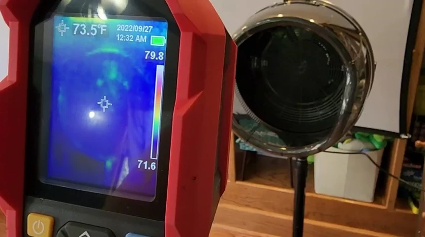 Thermal image of dryer's heating element