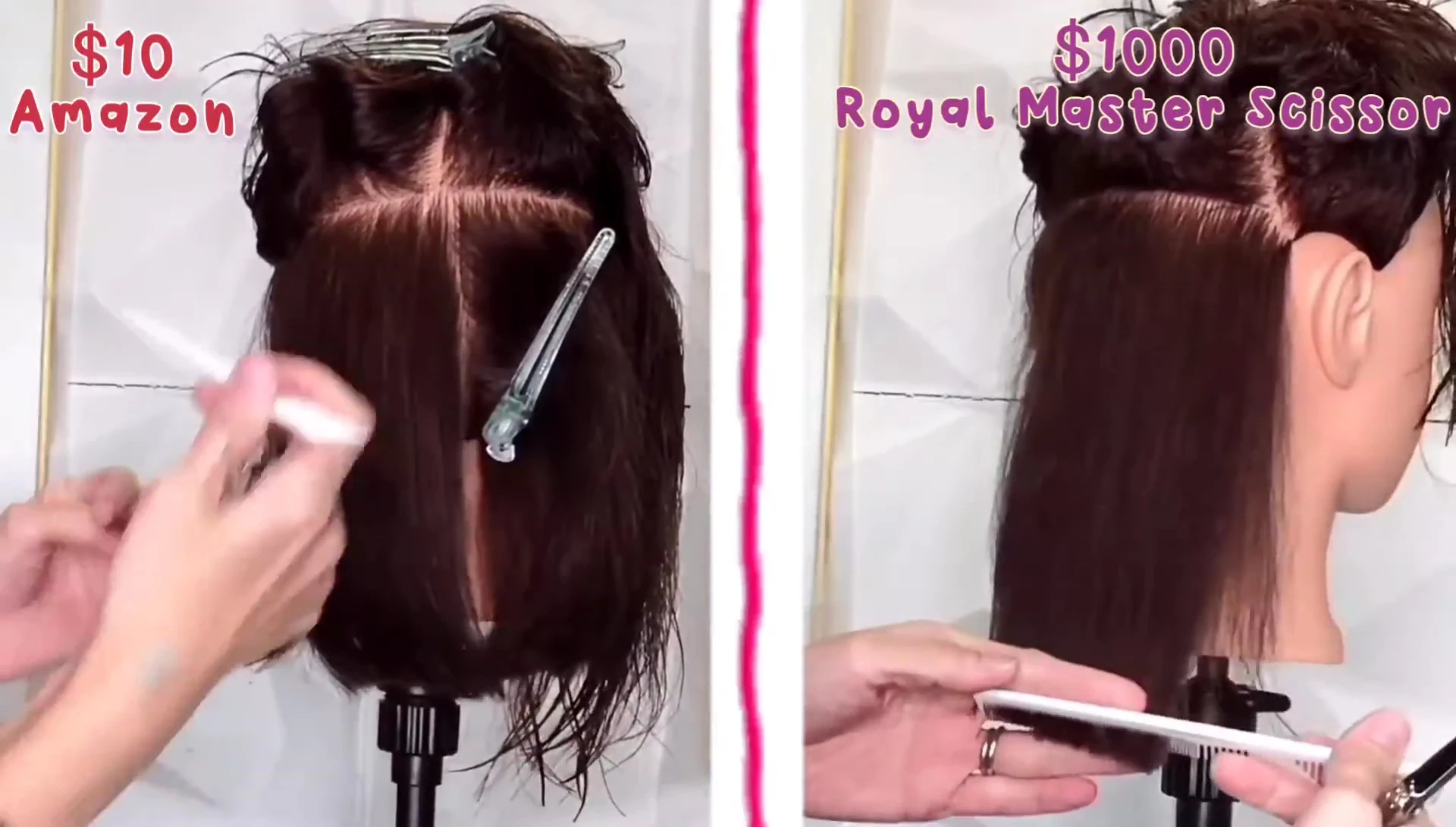 Dry cut test: $10 vs $1000 scissors.