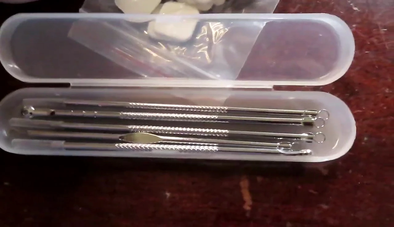 Close-up of the individual stainless steel tools.