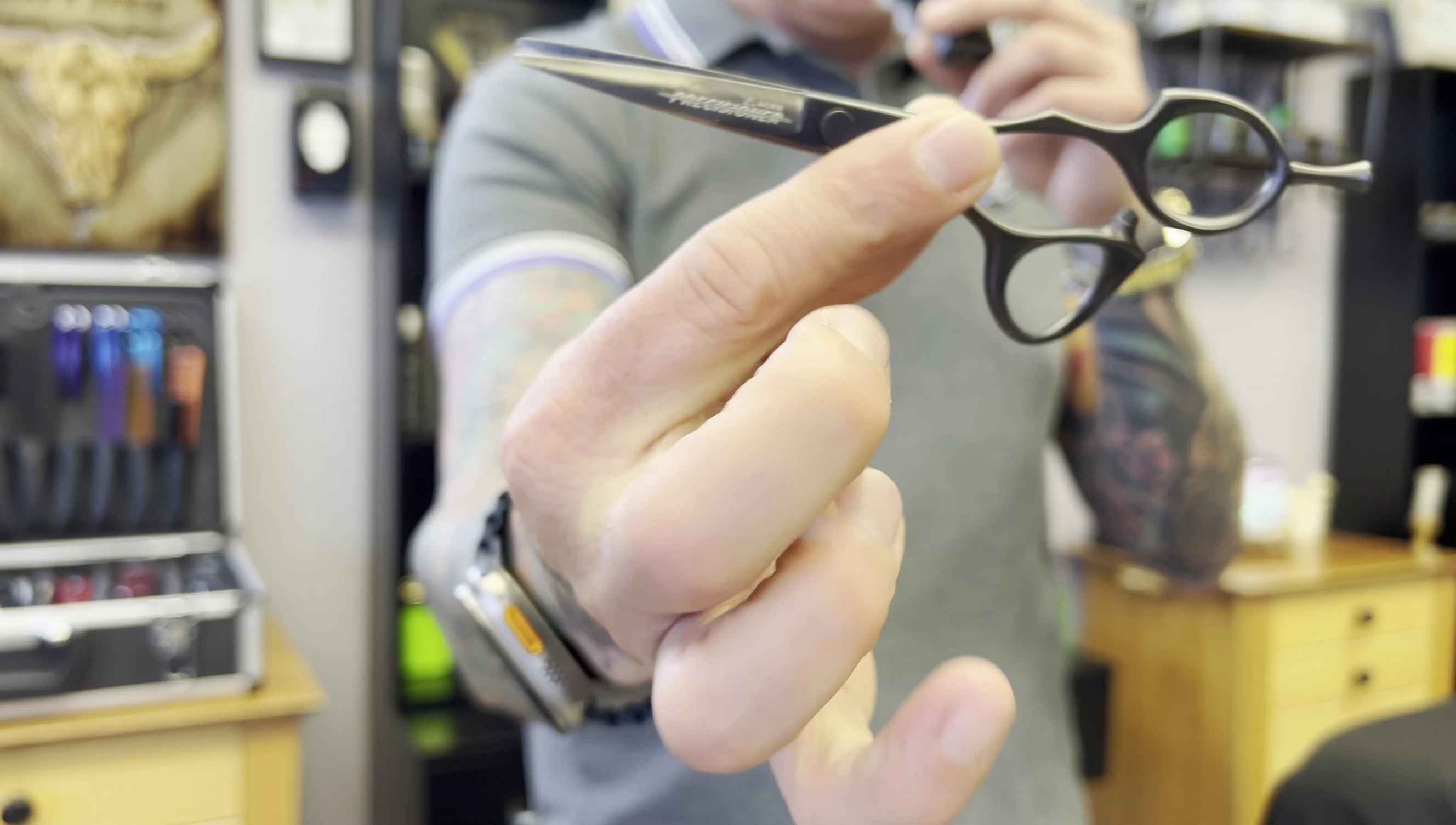 Close-up of precision shears