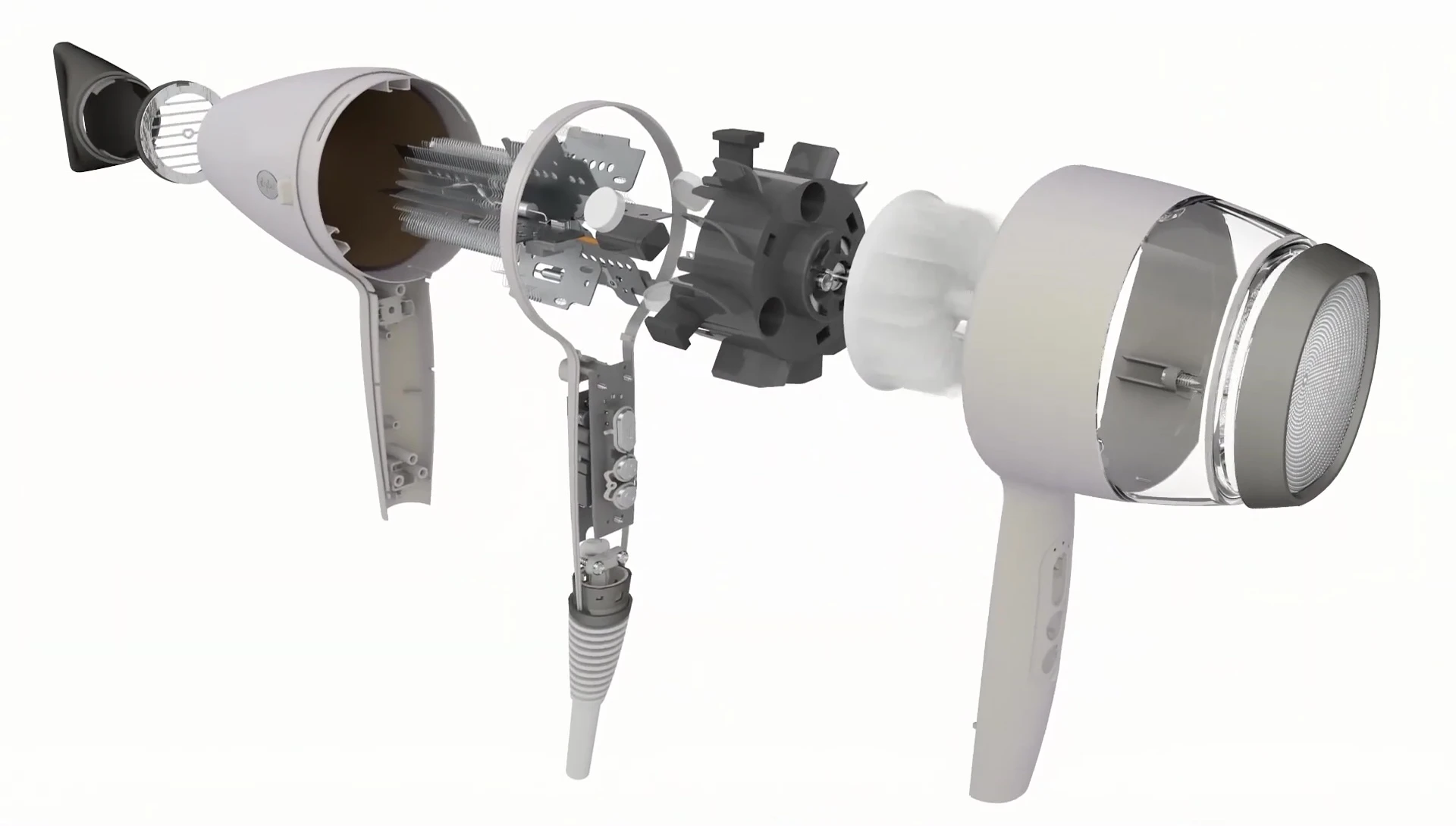 Close-up of the dryer's motor and internal components.