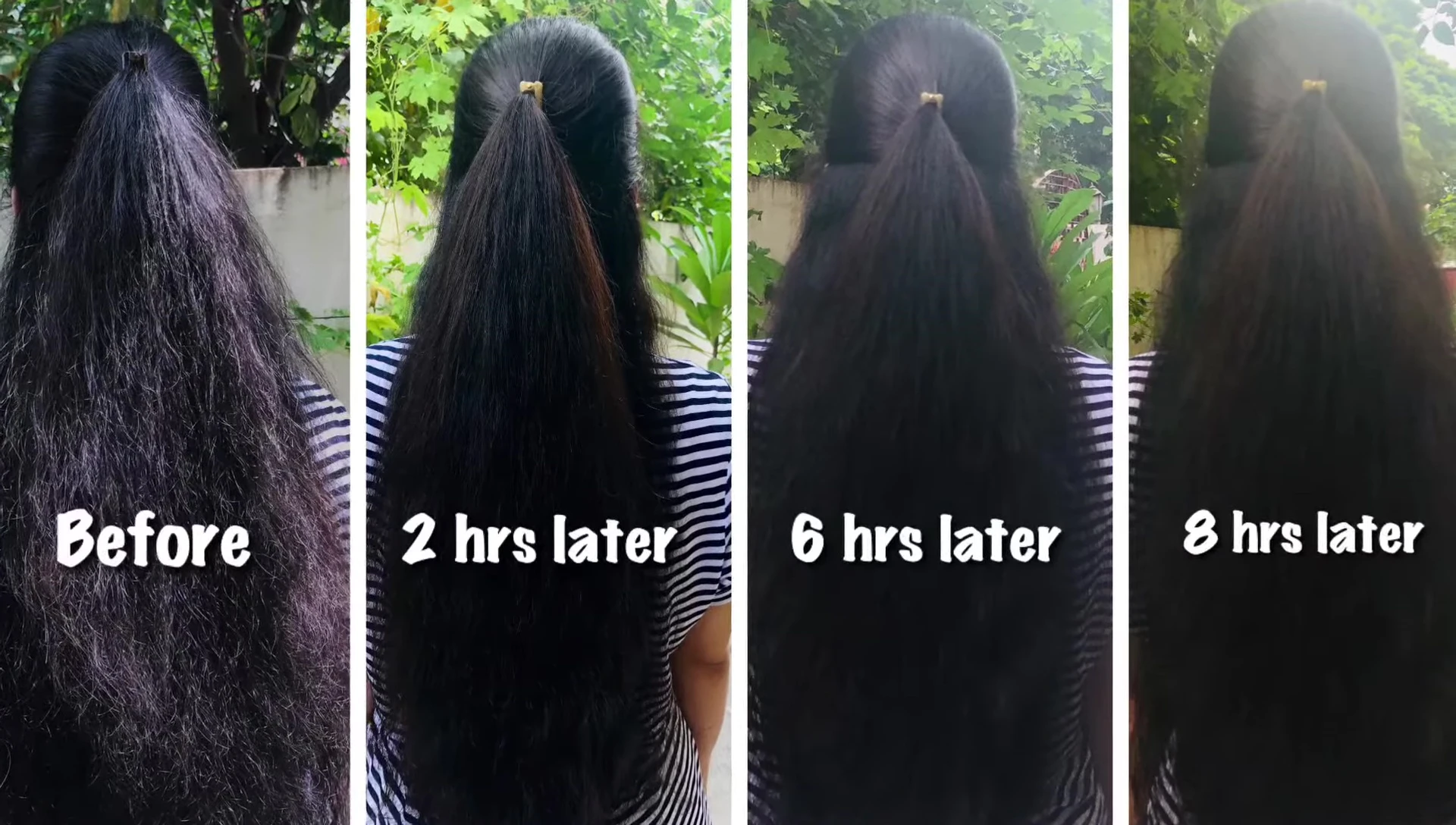 Comparison of hair condition before and after consistent usage