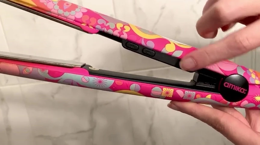 A shot showcasing the overall look of the Amika straightener.