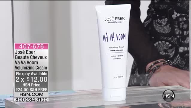 Product packaging shot showcasing the Va Va Voom volumizing cream.