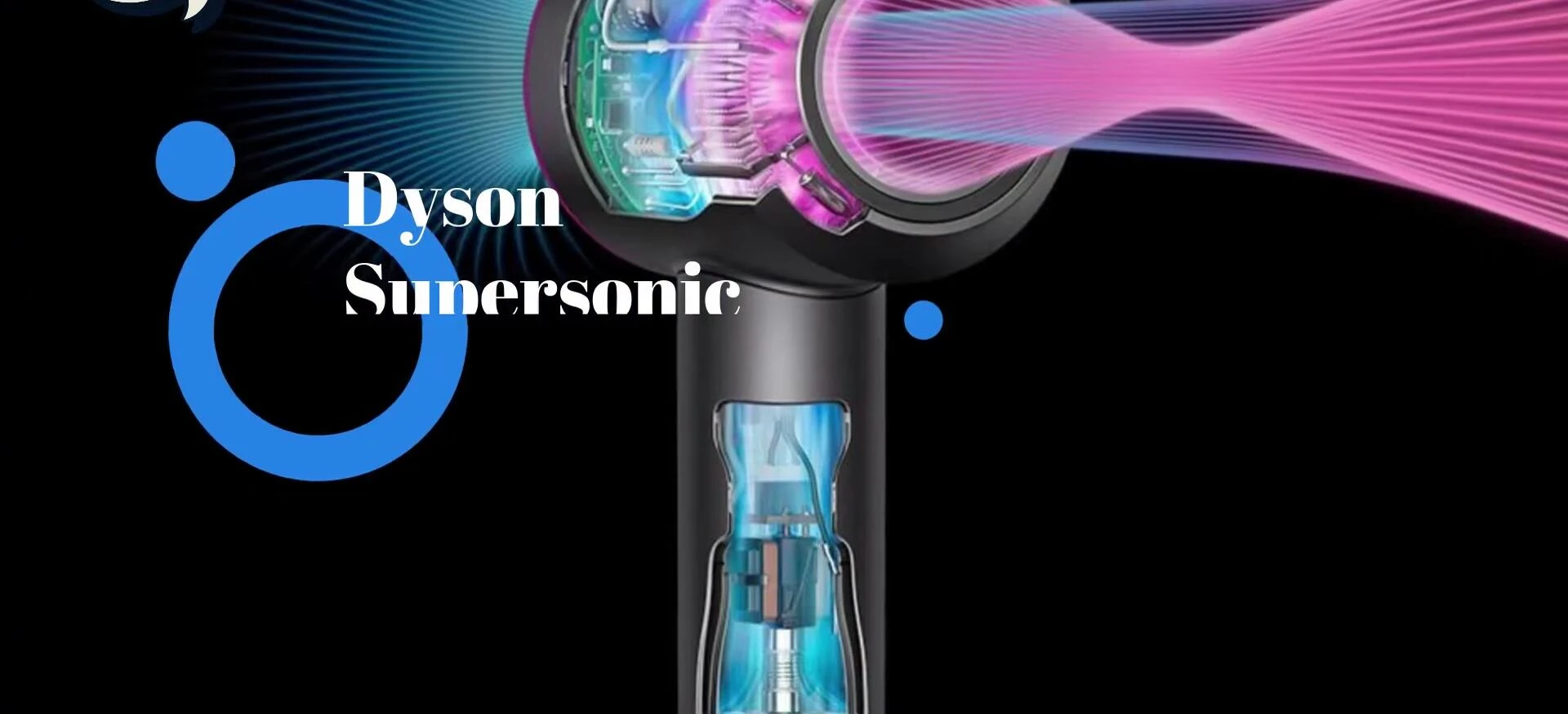 Close-up of the Dyson Supersonic hair dryer.