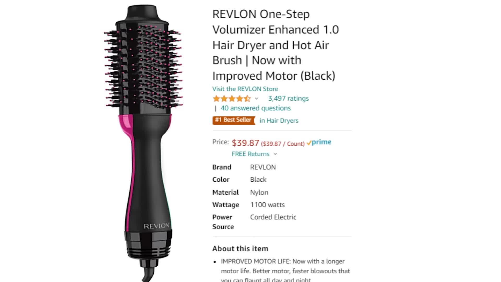 The Bondi Boost blow-dry brush displayed next to the Revlon.