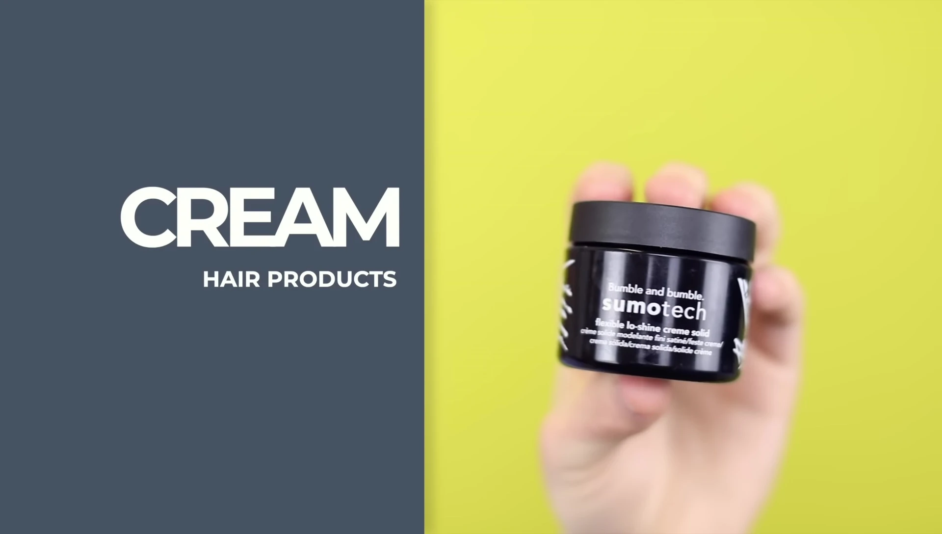 The presenter showing a tube of hair cream.