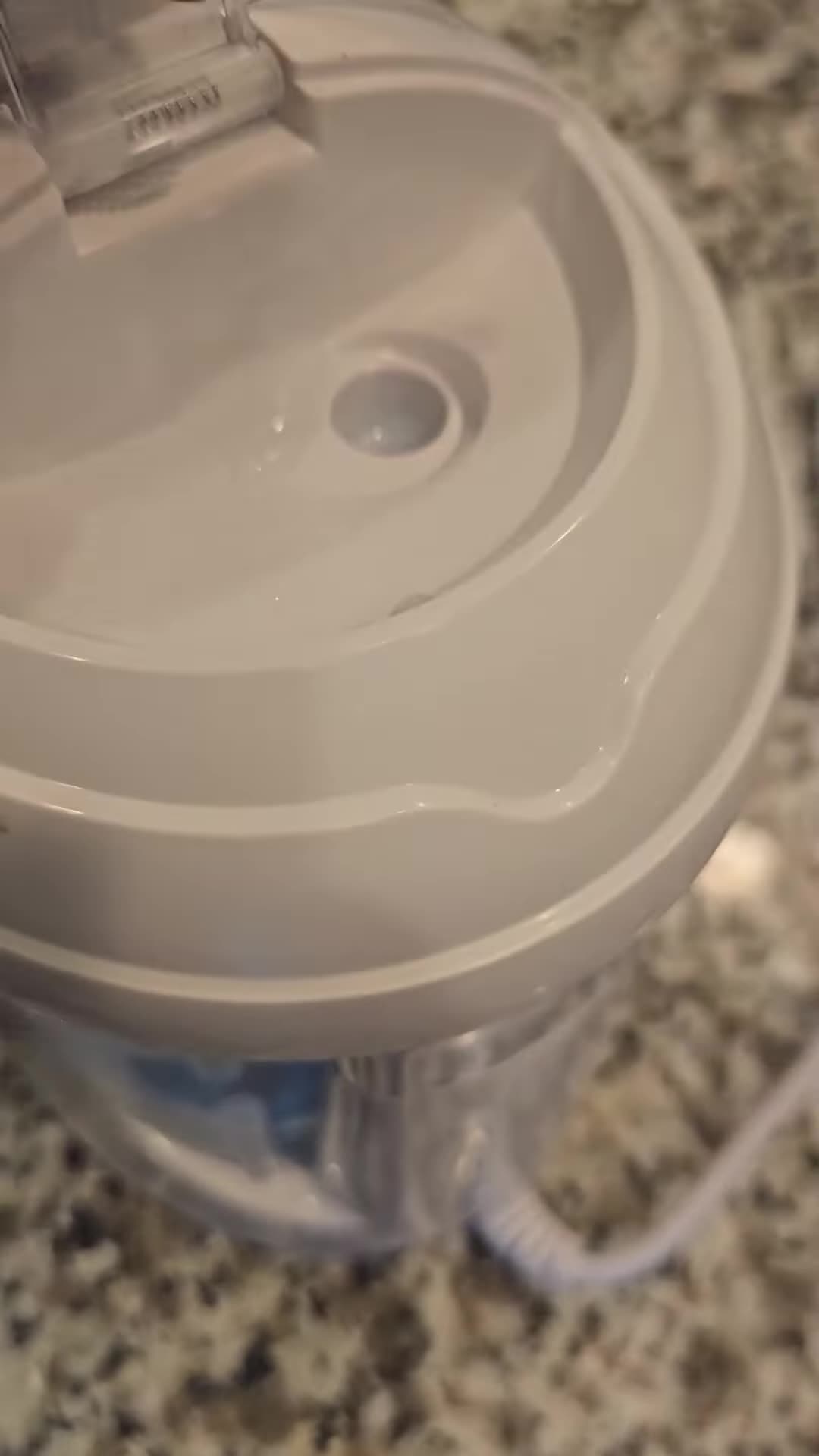 Close-up of the water tank tab