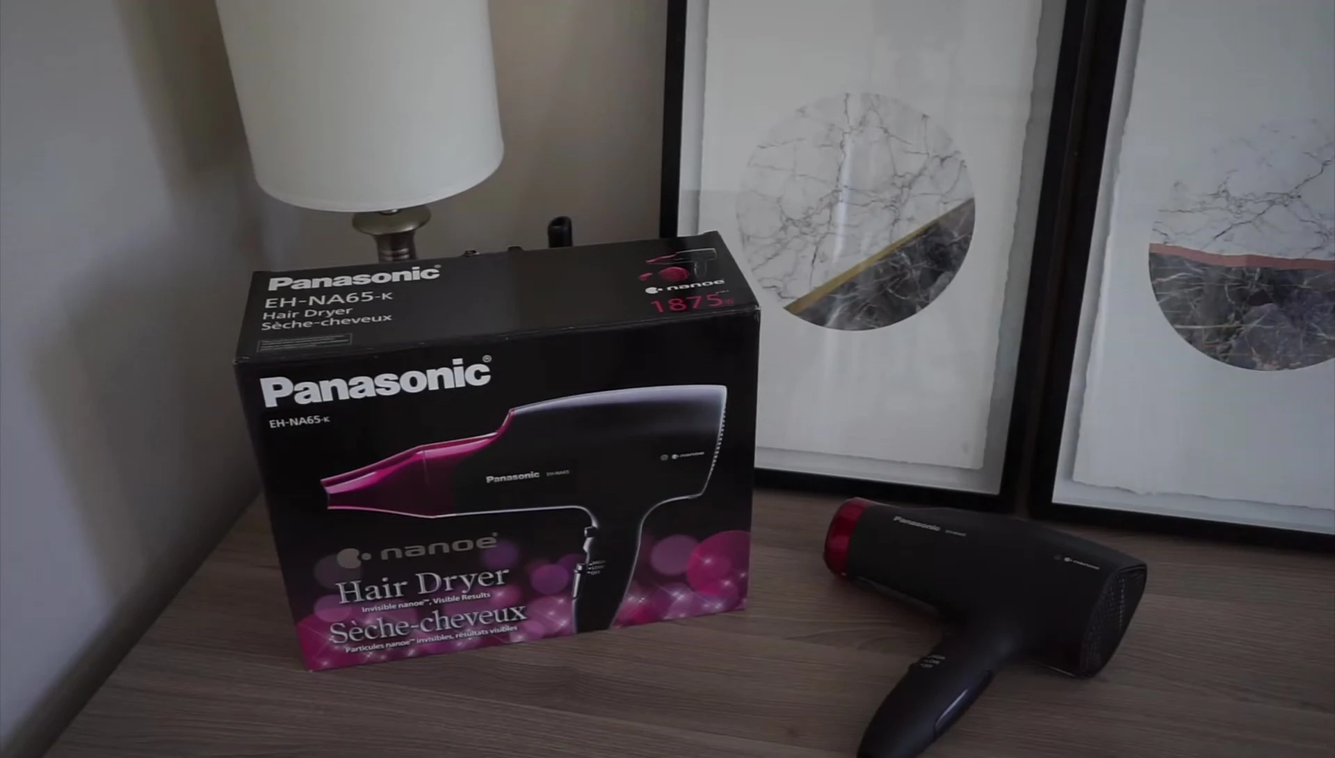 Close-up of the Panasonic Nanoe Hair Dryer highlighting the Nanoe technology