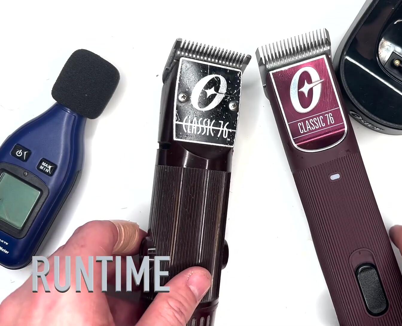 Demonstration of the corded Oster Classic 76's continuous runtime.