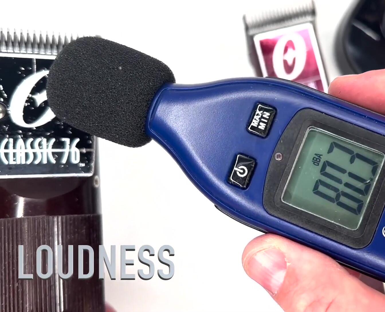 Sound level test of the corded Oster Classic 76.