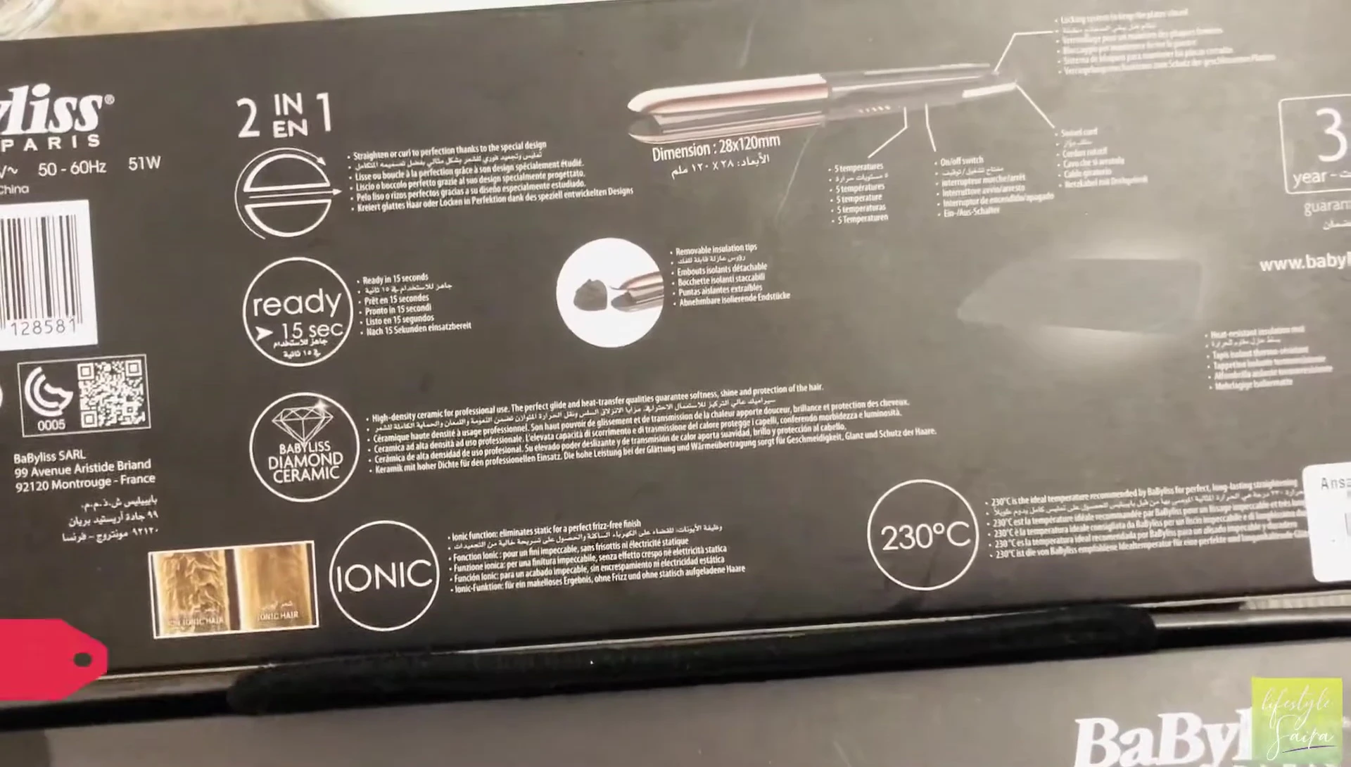The straightener heating up.