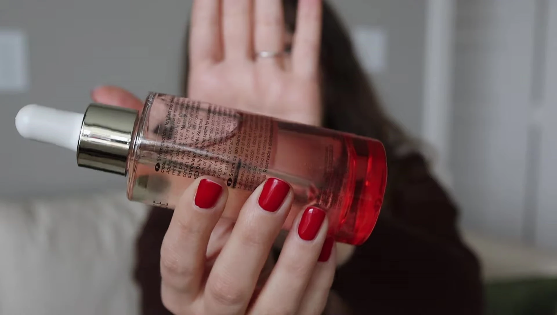 Close-up of the watery serum texture