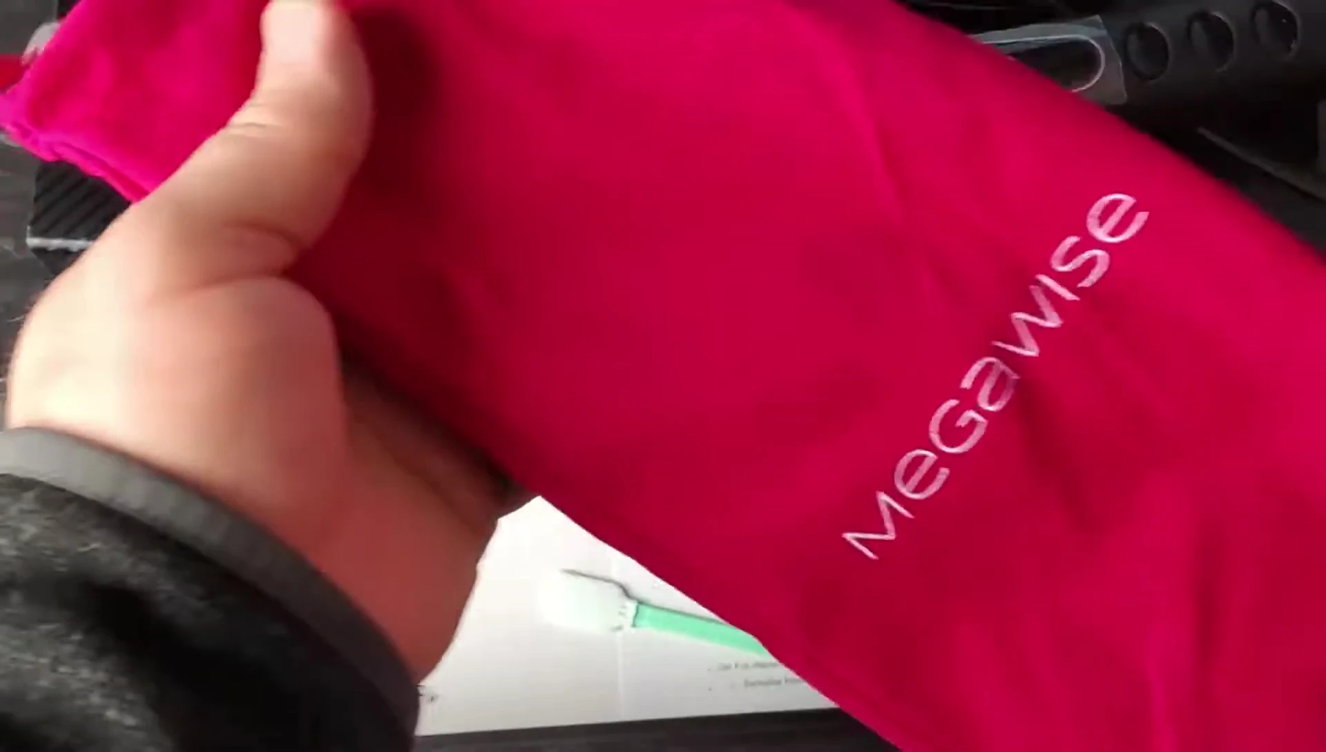 The MegaWise hair straightener brush and travel bag.