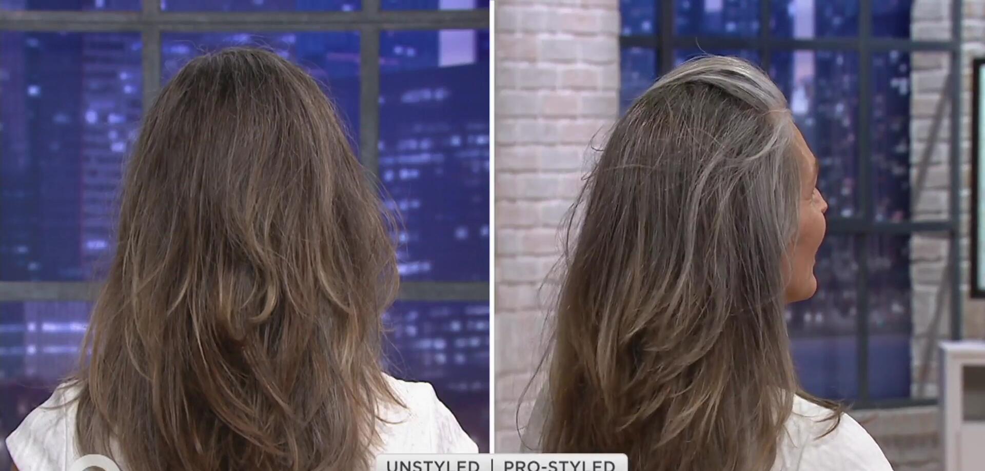 Close-up shot highlighting the final result: shiny, healthy hair