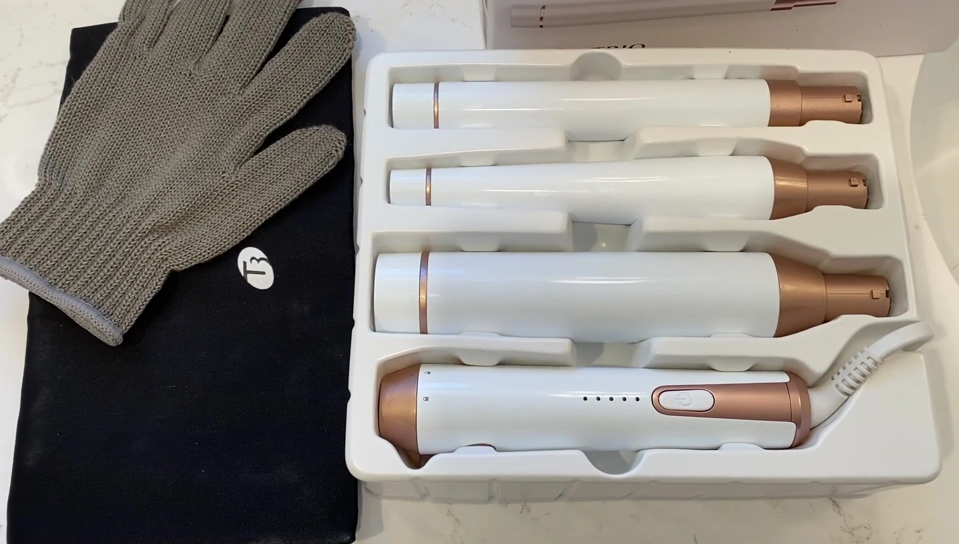 Close-up of the T3 Micro Whirl Trio box contents.