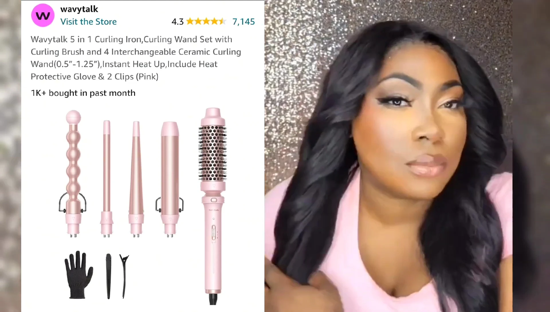 Curls created with the 1.25-inch wand