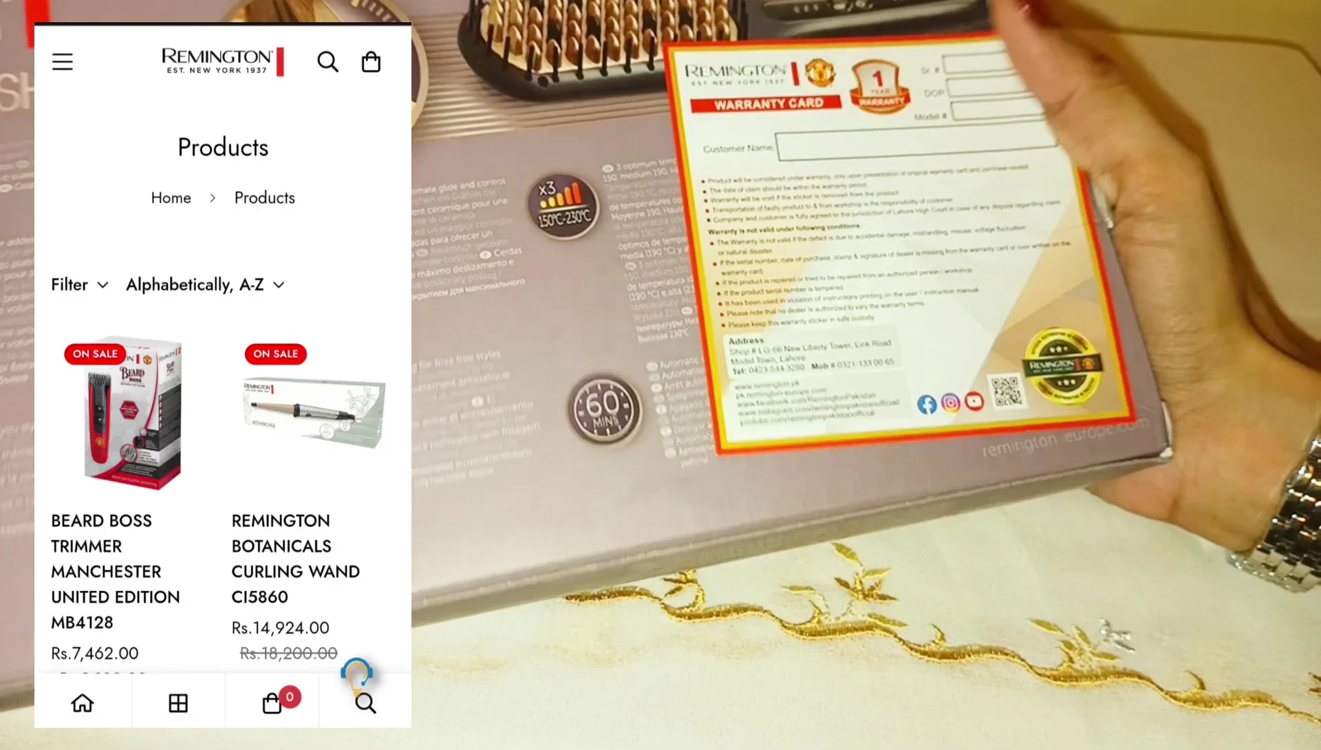 Warranty card and packaging