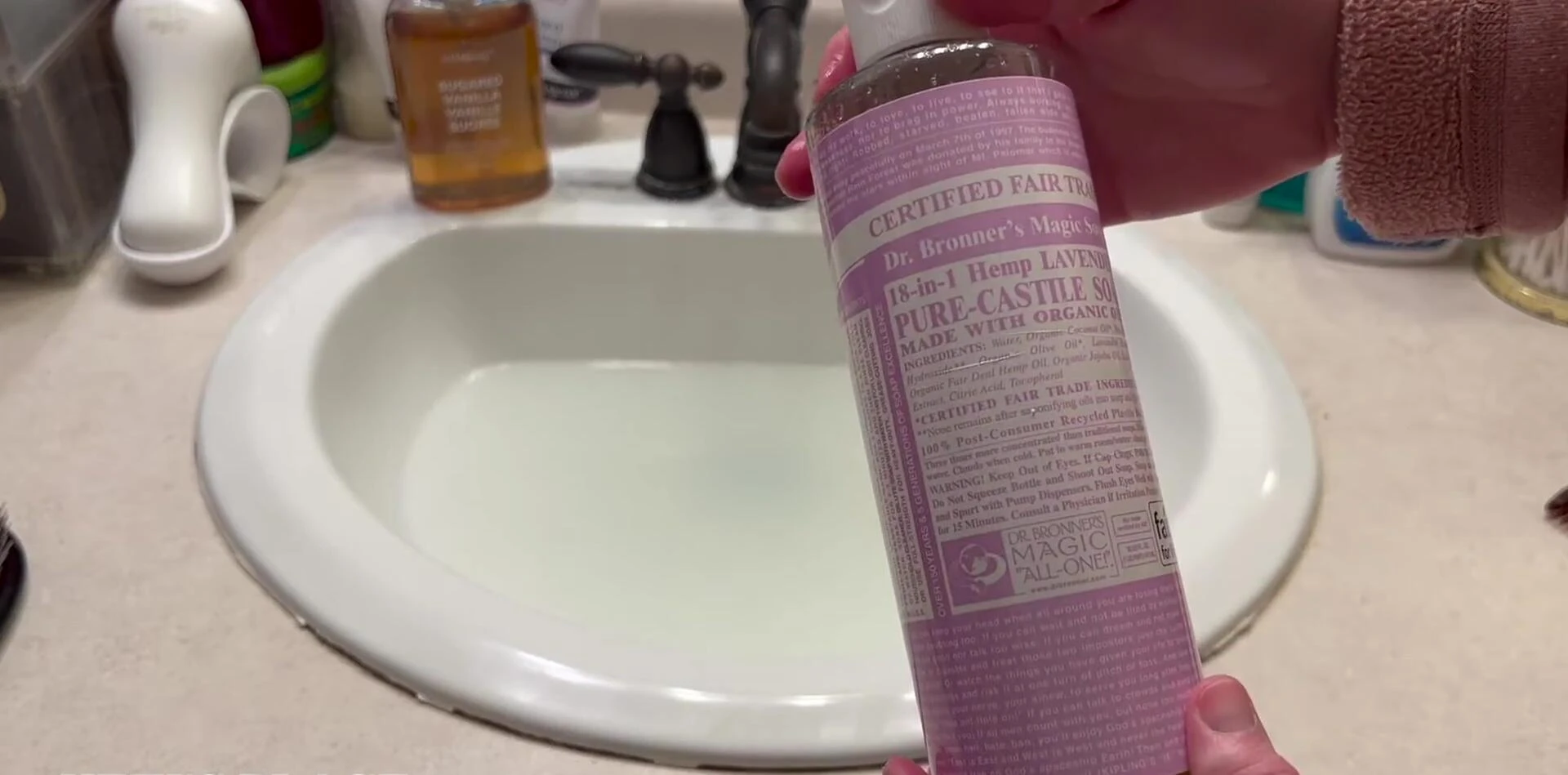 Dr. Bronner's soap and the cleaning process