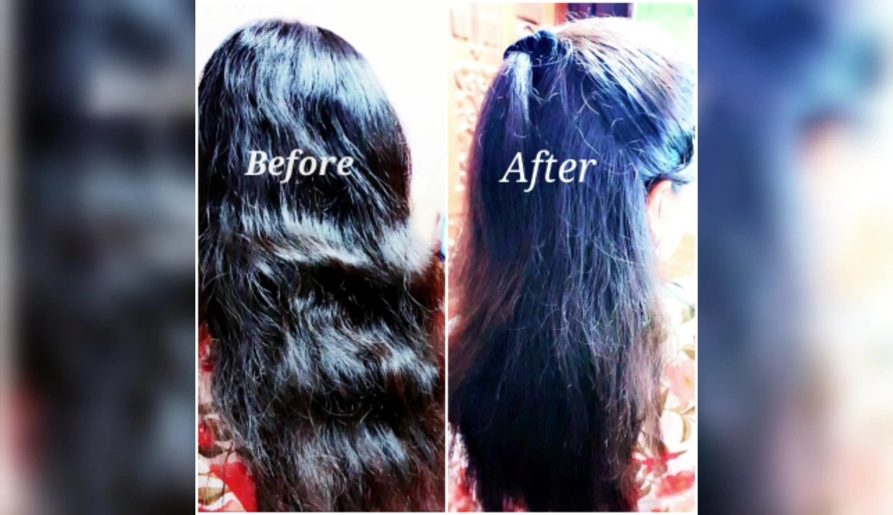 Image demonstrating the application of hair protectant.