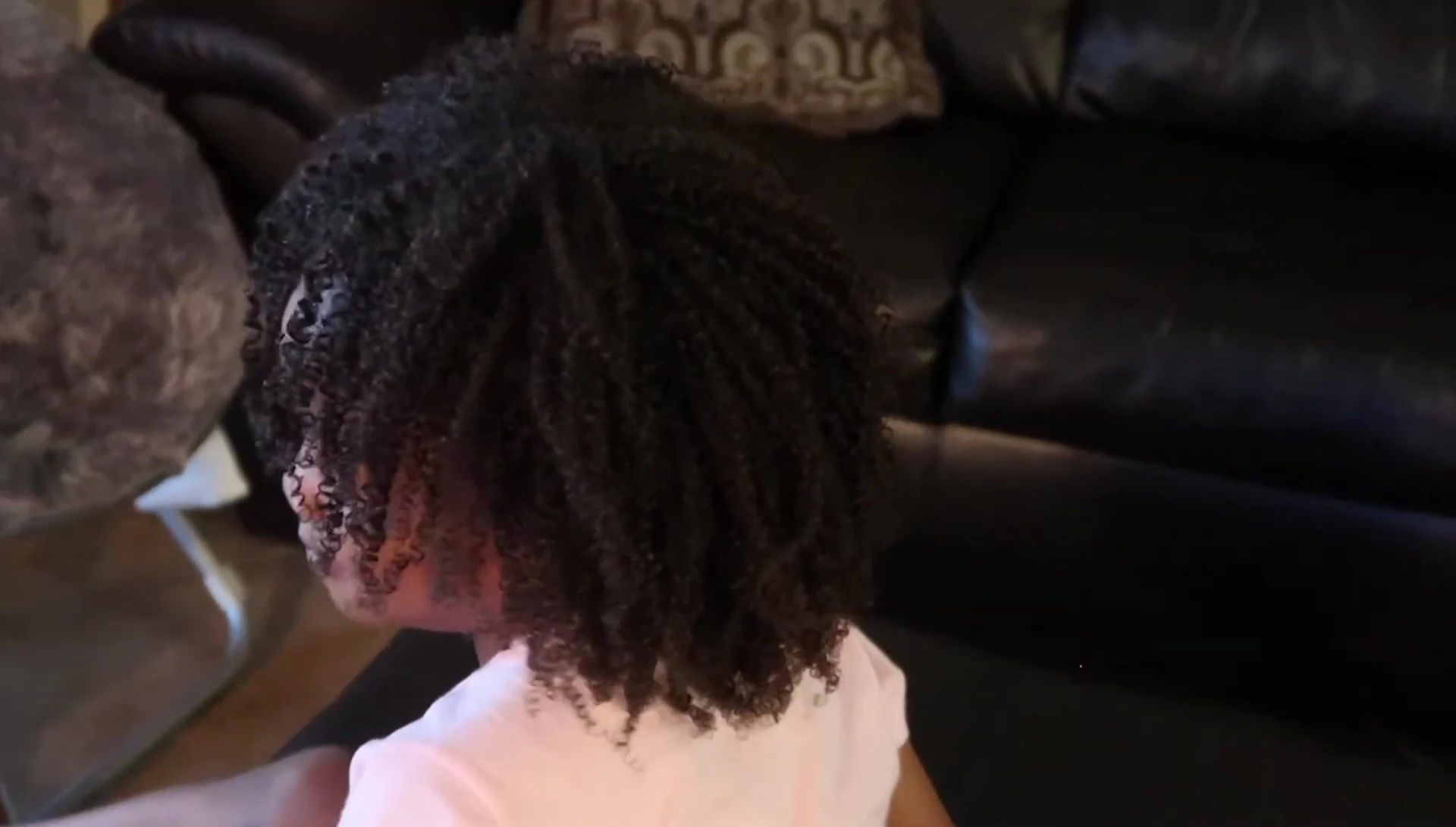The daughter's hair at the end of the day.