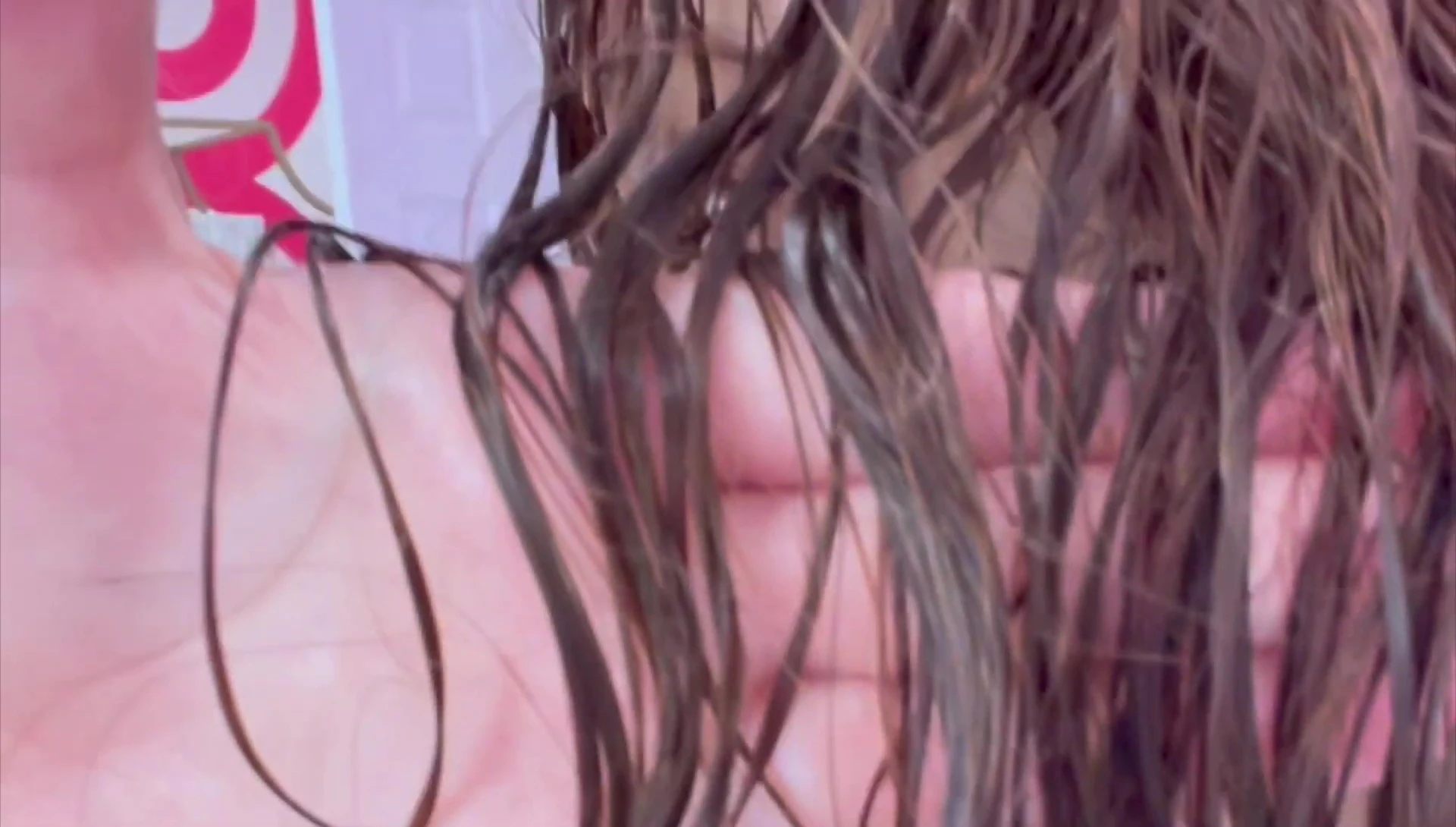 Side-by-side comparison of the styled hair: wet vs damp.