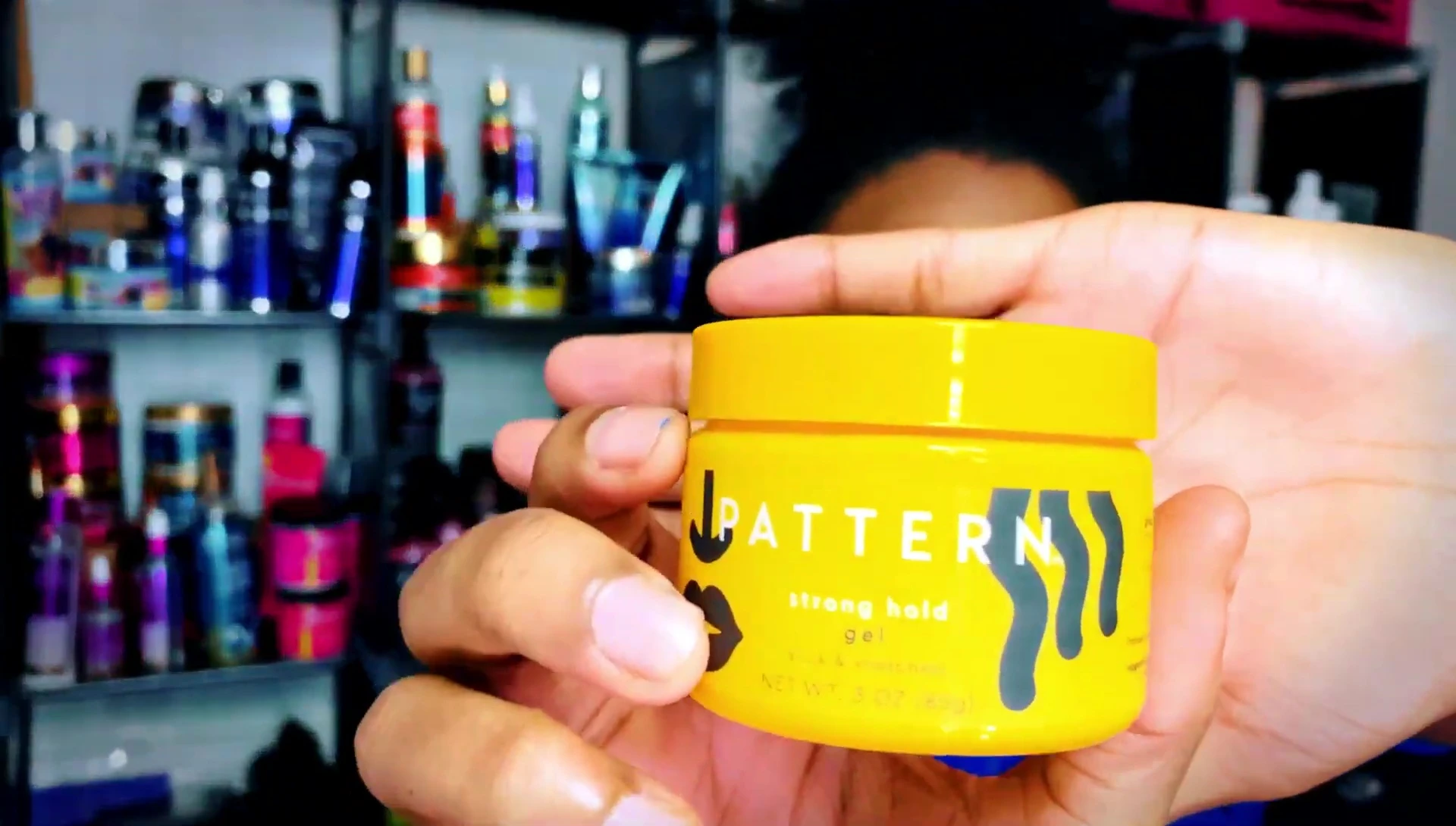 Close-up of the Pattern Beauty Strong Hold Gel packaging.